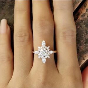 GRA Certified Round Brilliant & Art Deco Halo Ring Size 6.5